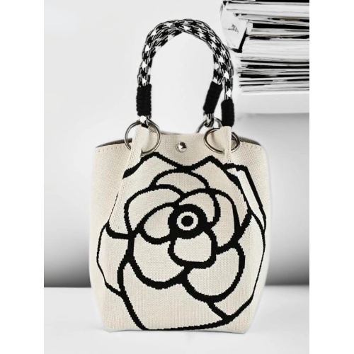 韓國小衆設計感山茶花水桶包女2025新款時尚百搭單肩斜背手提包