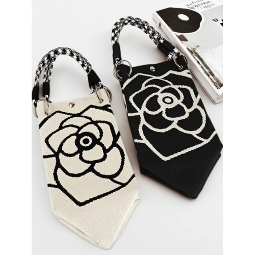 韓國小衆設計感山茶花水桶包女2025新款時尚百搭單肩斜背手提包