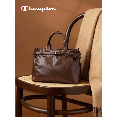 champion冠軍kelly托特包百搭單肩手提斜背棕色復古女旅遊包包