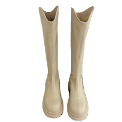 厚底馬丁靴鞋子女爆款2026年新款白色高筒騎士靴INS潮瘦瘦長筒靴