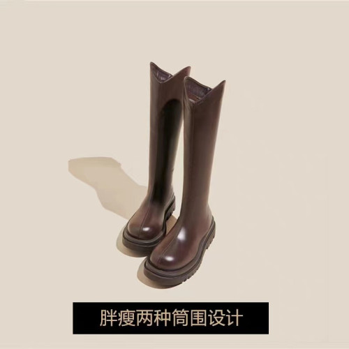 厚底馬丁靴鞋子女爆款2026年新款白色高筒騎士靴INS潮瘦瘦長筒靴