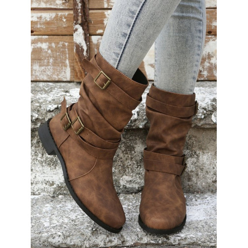 短靴女2025年春新款磨砂皮中筒騎士靴英倫風復古平底馬丁靴配裙子 短靴女2025年春新款磨砂皮中筒騎士靴英倫風復古平底馬丁靴配裙子