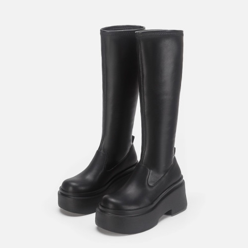 長腿叔叔胖mm粗腿大筒圍長筒靴子女2026新款高筒厚底騎士長靴秋冬 長腿叔叔胖mm粗腿大筒圍長筒靴子女2026新款高筒厚底騎士長靴秋冬