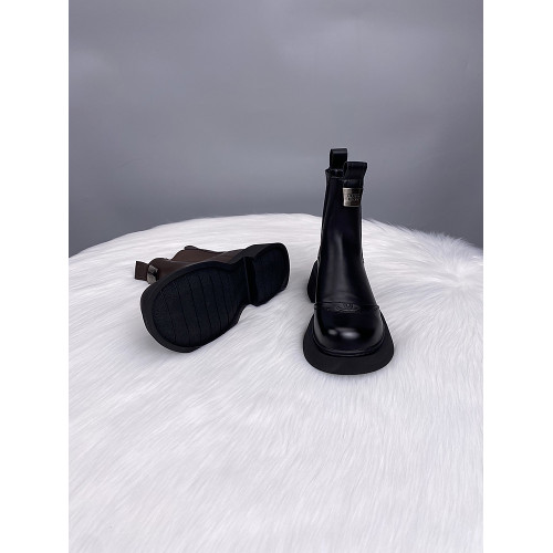 真皮短靴女2024春秋新款加絨切爾西靴子厚底百搭增高馬丁靴菸筒靴