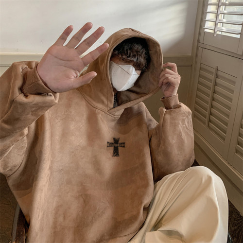 特大碼300斤麂皮絨衛衣男女春秋復古重磅加絨十字架連帽上衣外套2 特大碼300斤麂皮絨衛衣男女春秋復古重磅加絨十字架連帽上衣外套2