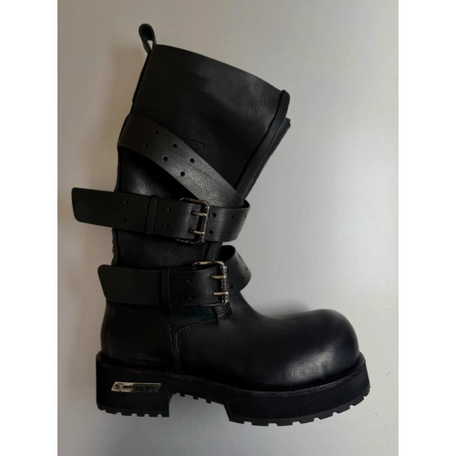 米奇大頭馬丁靴男女同款皮帶釦暗黑工裝靴子復古機車靴毒液時裝靴 米奇大頭馬丁靴男女同款皮帶釦暗黑工裝靴子復古機車靴毒液時裝靴