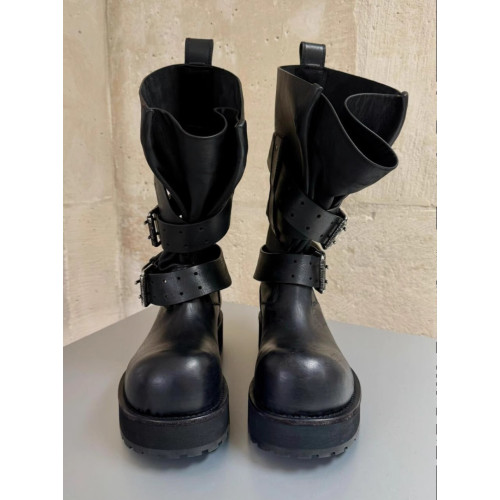 米奇大頭馬丁靴男女同款皮帶釦暗黑工裝靴子復古機車靴毒液時裝靴 米奇大頭馬丁靴男女同款皮帶釦暗黑工裝靴子復古機車靴毒液時裝靴