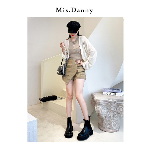 Misdanny切爾西菸筒靴女2026新款春秋英倫風菸琯增高厚底馬丁短靴 Misdanny切爾西菸筒靴女2026新款春秋英倫風菸琯增高厚底馬丁短靴