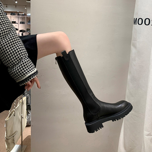 厚底顯瘦長筒靴女靴子高筒靴2026新款中筒長靴切爾西小個子騎士靴