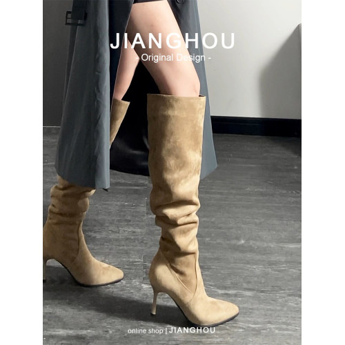 羊皮版~美拉德靴子夏天小個子增高套筒堆堆靴高級時尚出街騎士靴 羊皮版~美拉德靴子夏天小個子增高套筒堆堆靴高級時尚出街騎士靴