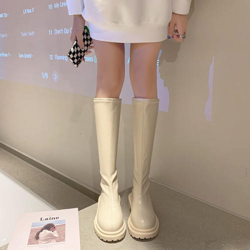 長靴女不過膝2022新款秋冬高筒騎士靴小個子顯示厚底增高長筒靴女