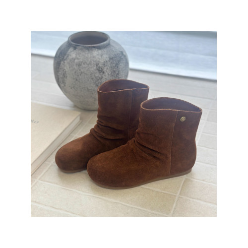 嘟小嘟磨砂褶皺堆堆靴女2025秋季新款時尚百搭輕便增高休閒短靴潮