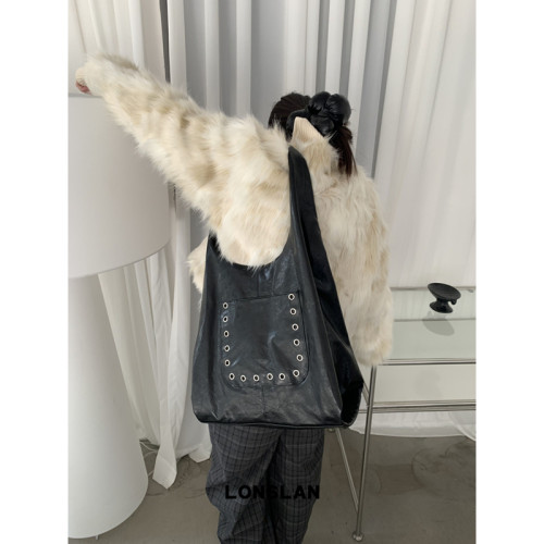 Lonslan BAG 2024WINTER韓系時尚柳丁釦大容量斜背單肩包包百搭 Lonslan BAG 2024WINTER韓系時尚柳丁釦大容量斜背單肩包包百搭