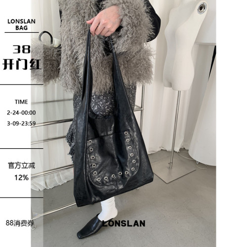 Lonslan BAG 2024WINTER韓系時尚柳丁釦大容量斜背單肩包包百搭 Lonslan BAG 2024WINTER韓系時尚柳丁釦大容量斜背單肩包包百搭