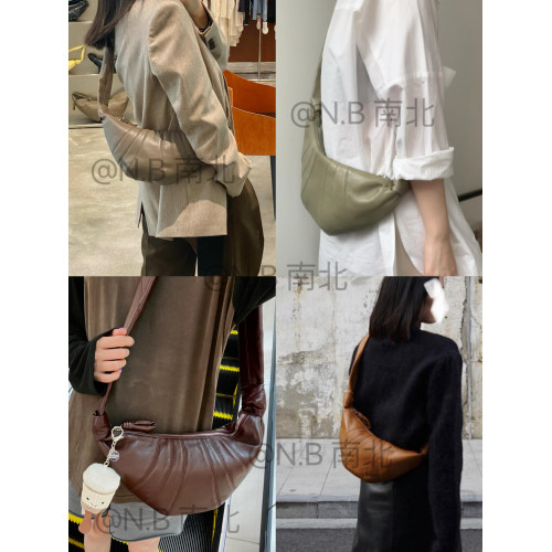 2025法式小衆設計小號羊皮牛角包高級感真皮斜背可頌包包女餃子包 2025法式小衆設計小號羊皮牛角包高級感真皮斜背可頌包包女餃子包