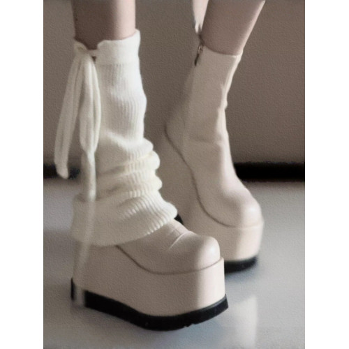 小衆辣妹圓頭瘦瘦靴2026新款小個子演唱會戰靴厚底增高無坡度短靴