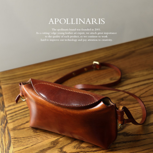 Apollinaris小包包女手機包植鞣革復古小方包牛皮真皮單肩斜後後背包