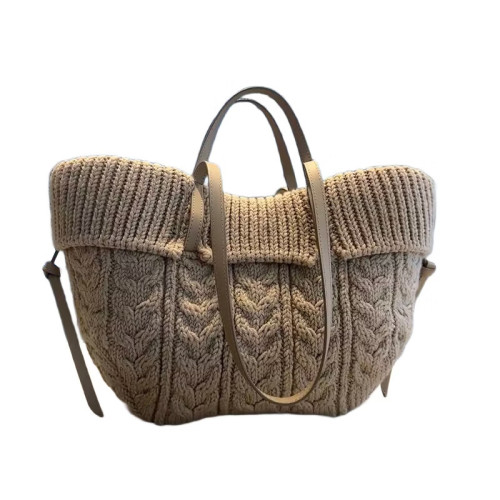 2026春季新款針織編織女包托特包毛線手提包時尚大容量通勤單肩包