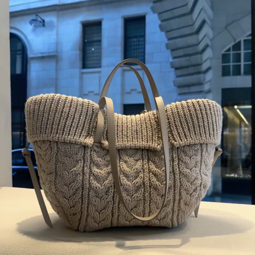 2026春季新款針織編織女包托特包毛線手提包時尚大容量通勤單肩包