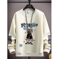 春秋季長袖t恤男孩青少年新款寬鬆純棉衛衣大童圓領打底衫上衣服