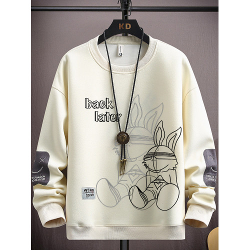 春秋季長袖t恤男孩青少年新款寬鬆純棉衛衣大童圓領打底衫上衣服