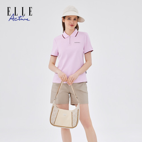 ELLE Active復古老花單肩包氣質斜後後背包運動風休閒手提包大容量