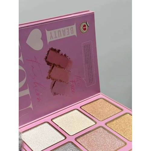 78色書本化妝盤脣泥口紅眼影腮紅彩妝一體盤多用途修容高光眼影盤