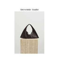 Shevennie2025 小衆設計小號羊皮手提斜垮雲朵包小包牛角包三角包