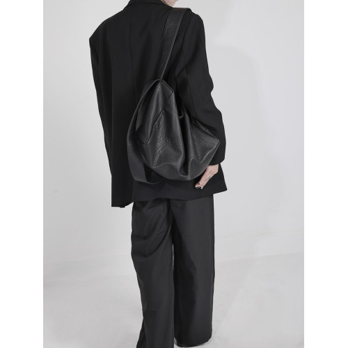 木川卡 小衆設計斜後後背包潮牌機車包時尚軟皮大容量通勤單肩包新款