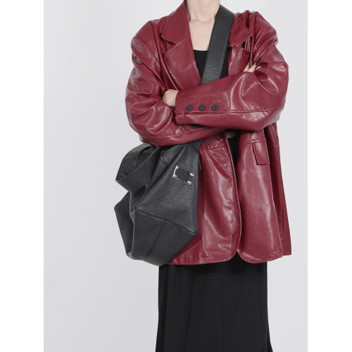 木川卡 小衆設計斜後後背包潮牌機車包時尚軟皮大容量通勤單肩包新款