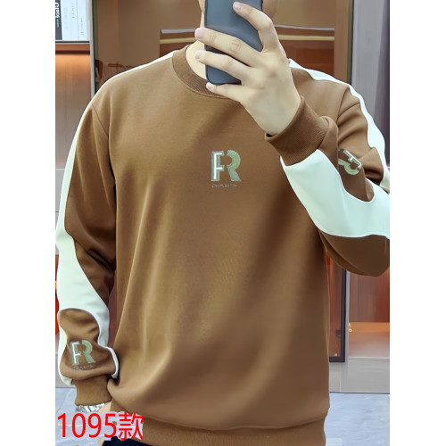 長袖圓領衛衣2023男士潮流男裝上衣百搭圓領時尚休閒韓版刺綉套頭