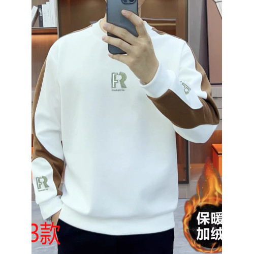 長袖圓領衛衣2023男士潮流男裝上衣百搭圓領時尚休閒韓版刺綉套頭