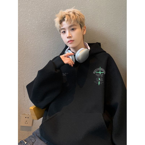 300斤大碼山東即墨連帽情侶衛衣男女秋季美式潮牌痞帥十字架外套