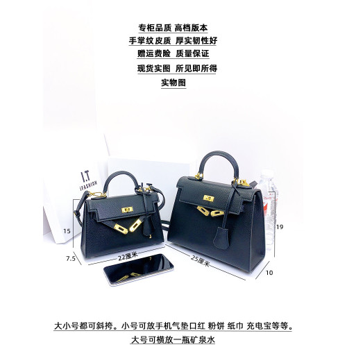 百搭包包女四季通用女士凱莉包mili二代黑金外縫手提斜後後背包大容量