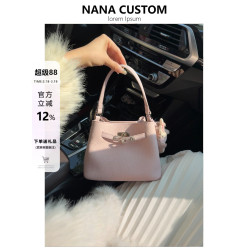 小衆頭層牛皮托特包女通勤百搭手提水桶包高級感單肩斜背菜籃子包