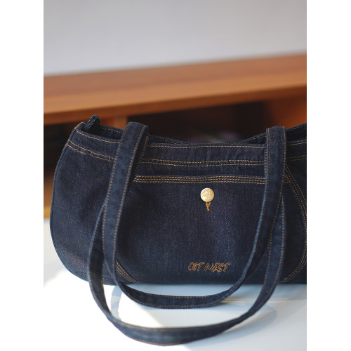 貓西CATWEST原創設計牛仔托特包女小衆單肩包日常肩後後背包百搭款新