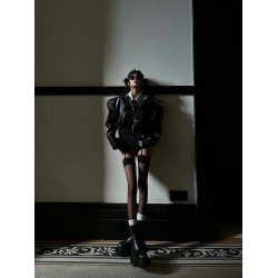 拽酷辣妹歐美暗黑風大頭厚底切爾西短靴2025年秋冬小衆馬丁靴女