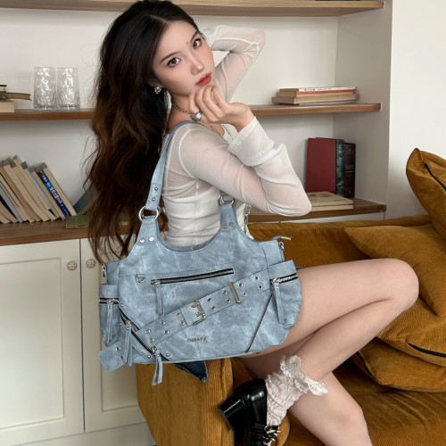 Cultivator原創小衆復古辣妹單肩手提斜背機車包托特包2025秋冬新