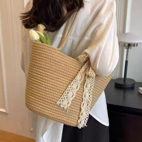 編織包女草編包包新款潮時尚百搭ins斜後後背包海邊度假包水桶包