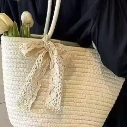 編織包女草編包包新款潮時尚百搭ins斜後後背包海邊度假包水桶包