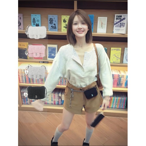 7個7 Barnnet趙露思同款韓國小衆八奶小香風鏈條卡包斜後後背包小方包