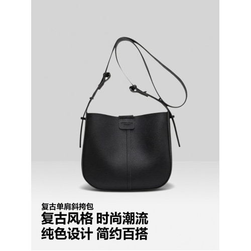 復古包包2022新款潮高級感單肩包時尚質感女包純色百搭斜背水桶包