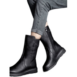 特價秋冬新款復古真皮中筒馬丁靴女軟底機車靴子ins潮短靴