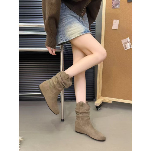 內增高復古勃肯小短靴子女2026新款夏秋配裙子堆堆靴切爾西瘦瘦靴