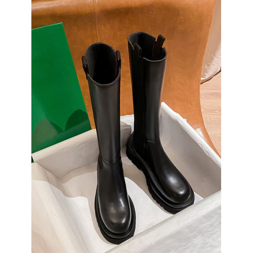 復古長筒切爾西靴女2025秋冬真皮厚底增高菸筒靴百搭瘦瘦靴騎士靴