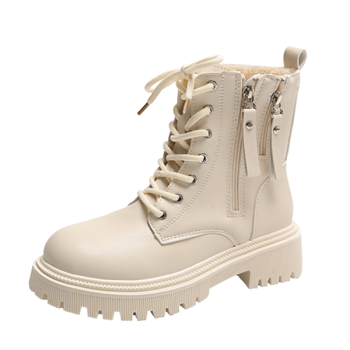 35-42大碼女鞋新款女靴子短筒馬丁靴休閒冬靴春秋冬中跟粗跟百搭