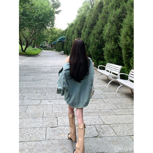 高定小姐姐【高貨！拼色騎士靴】褲琯靴圓頭粗跟不過膝騎士高筒靴