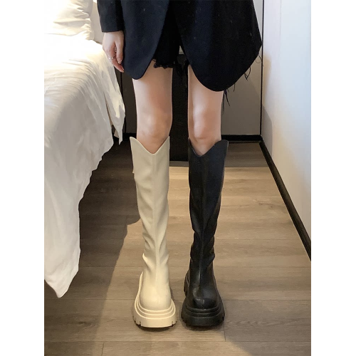 賈不假不過膝長筒靴女款2026新款春季靴子爆款高跟瘦瘦靴厚底女鞋