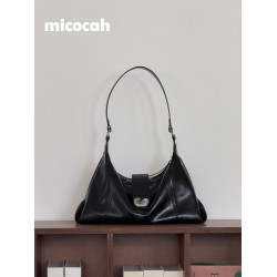 Micocah「海螺印象」小衆包包腋下包高級斜後後背包女包通勤托特包黑