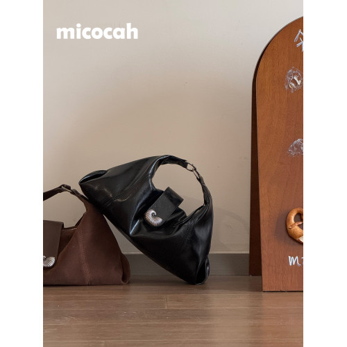 Micocah「海螺印象」小衆包包腋下包高級斜後後背包女包通勤托特包黑 Micocah「海螺印象」小衆包包腋下包高級斜後後背包女包通勤托特包黑